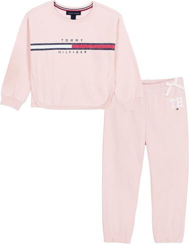 Tommy Hilfiger Baby Girls' 2-piece Fleece Sweatshirt and Sweatpant Set in Kuwait