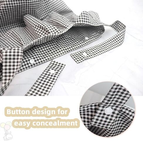 Stroller Organizer with Snap Straps, Large Capacity Stroller Caddy, Gingham Stroller Bag with Ruffle Trim, Lightweight Hanging Organizer with Padded Base for Easy Access in Kuwait