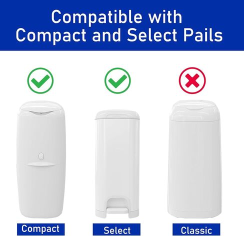 Jumbo Square Refills Diaper Bags Compatible with Genie Diaper Compact and Select Pails,Hold up to 810 Newborn Sized Diapers Per Refill,4 Pack (Blue) in Kuwait