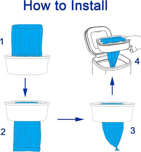 Jumbo Square Refills Diaper Bags Compatible with Genie Diaper Compact and Select Pails,Hold up to 810 Newborn Sized Diapers Per Refill,4 Pack (Blue) in Kuwait