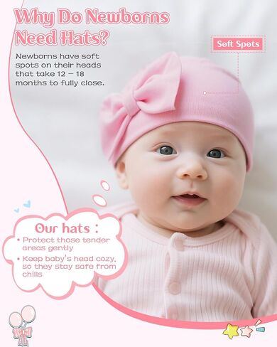 Century Star Newborn Girls Hats Baby Hat and Mitten Set Big Bow Knit Infant Headbands Winter Baby Hat for Girls C Purple & White & Deep Pink 0-3 Months in Kuwait