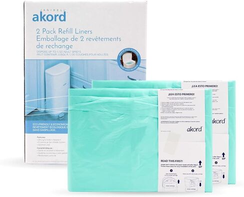 Janibell Akord 330 Adult Diaper Pail System Bundle - Includes 11-Gallon Adult Diaper Pail & 2-Count Refill Liners in Kuwait