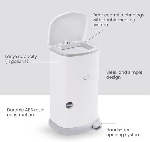 Janibell Akord 330 Adult Diaper Pail System Bundle - Includes 11-Gallon Adult Diaper Pail & 2-Count Refill Liners in Kuwait