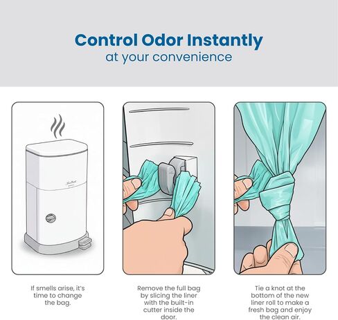 Janibell Akord 330 Adult Diaper Pail System Bundle - Includes 11-Gallon Adult Diaper Pail & 2-Count Refill Liners in Kuwait