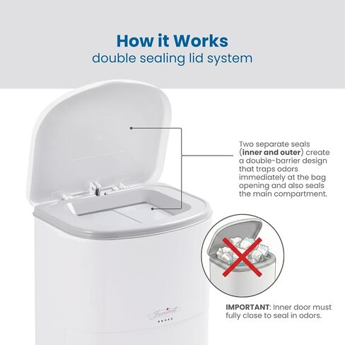 Janibell Akord 330 Adult Diaper Pail System Bundle - Includes 11-Gallon Adult Diaper Pail & 2-Count Refill Liners in Kuwait