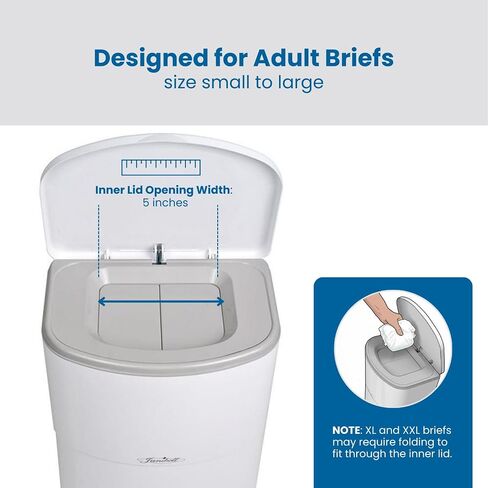 Janibell Akord 330 Adult Diaper Pail System Bundle - Includes 11-Gallon Adult Diaper Pail & 2-Count Refill Liners in Kuwait