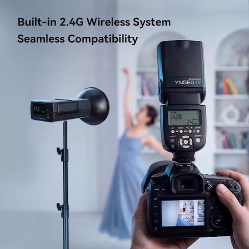 YONGNUO YN200 II GN60 Wireless Portable Flash Speedlite, 200W TTL M Multi HSS 1/8000s, 2.4G Pocket Flash Strobe Monolight + Bare Bulb + Flash Reflector in Kuwait