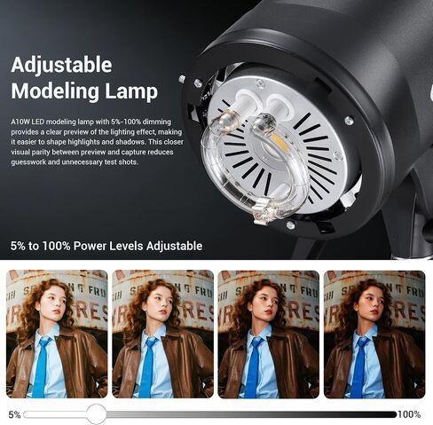 Godox SK300III-V 300Ws Bowens Mount Studio Flash Strobe | 2.4G Wireless, GN58, 5700±200K Modeling Lamp, 0.1-1.5s Recycle Time, For Product Wedding Portrait in Kuwait