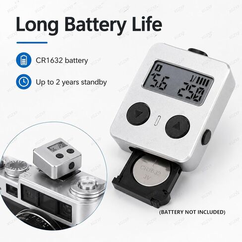 Lightweight Camera Top Light Meter, Ambient Light Digital Exposure Meter, Adjustable Shoe Mount, Ev Range 1–22, 30° Fov with OLED Display, for Film Cameras, Photography and Studio Use in Kuwait