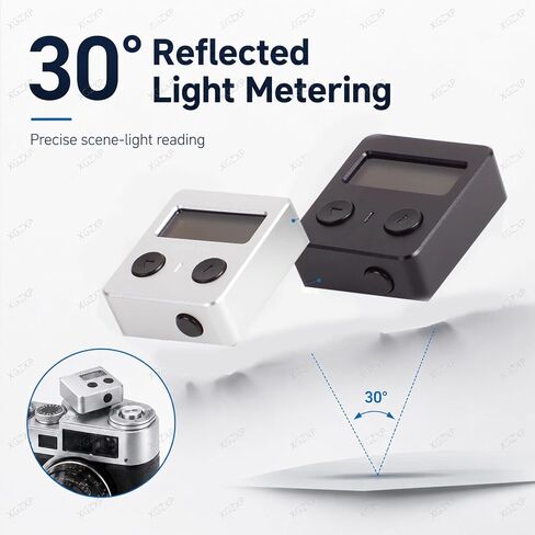 Lightweight Camera Top Light Meter, Ambient Light Digital Exposure Meter, Adjustable Shoe Mount, Ev Range 1–22, 30° Fov with OLED Display, for Film Cameras, Photography and Studio Use in Kuwait
