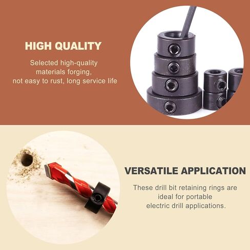 7 Pcs Drill Bit Depth Stop Collars with Hex Key Wrench for Precision Woodworking Projects 1 8 to 1 2 Inch Drill Bit Limit Ring Set Metal Hole Depth Controller Carpentry Hand Tools in Kuwait