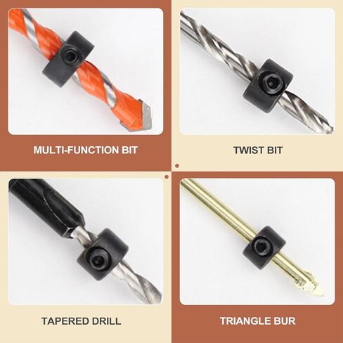 7 Pcs Drill Bit Depth Stop Collars with Hex Key Wrench for Precision Woodworking Projects 1 8 to 1 2 Inch Drill Bit Limit Ring Set Metal Hole Depth Controller Carpentry Hand Tools in Kuwait