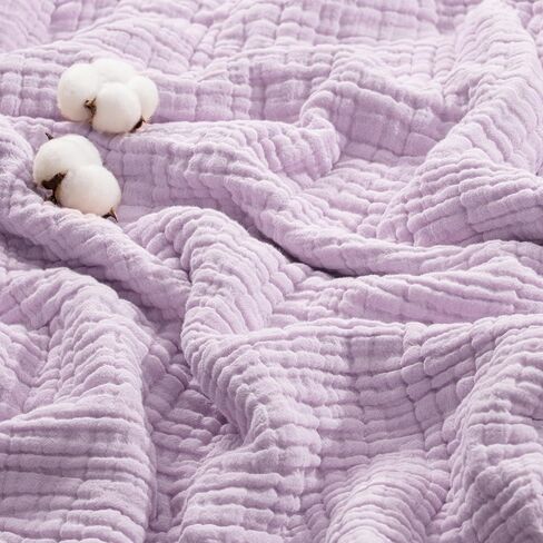 Exclusivo Mezcla 100% Cotton Muslin Blanket Queen Size for Bed, Khaki | 6-Layer Lightweight, Breathable Gauze Muslin Blanket for Adults, Soft and Cozy Bedspread Coverlet, Home Decor, 90x90 Inches in Kuwait