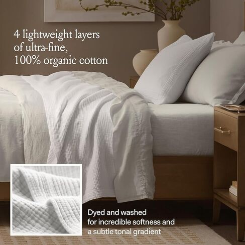 BOLL & BRANCH Dream Bed Blanket, Twin/Twin XL, Sky | Luxury 100% Organic Cotton - Soft, Lightweight and Breathable - Cloud-Like Touch in Saudi Arabia