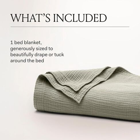 BOLL & BRANCH Dream Bed Blanket, Twin/Twin XL, Sky | Luxury 100% Organic Cotton - Soft, Lightweight and Breathable - Cloud-Like Touch in Saudi Arabia