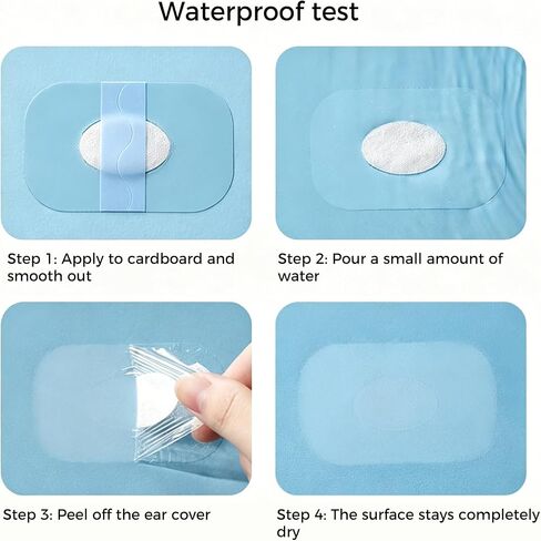 60 Pcs Baby Ear Covers with Cotton Ball for Shower Swimming, Disposable Waterproof Ear Protection for Kids Newborn Ear Stickers for Bath Swimming and Other Water Sports in Kuwait
