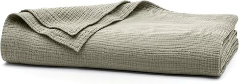 BOLL & BRANCH Dream Bed Blanket, Twin/Twin XL, Coastal Navy | Luxury 100% Organic Cotton - Soft, Lightweight and Breathable - Cloud-Like Touch in Kuwait