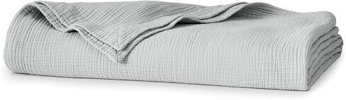 BOLL & BRANCH Dream Bed Blanket, Twin/Twin XL, Sky | Luxury 100% Organic Cotton - Soft, Lightweight and Breathable - Cloud-Like Touch in Saudi Arabia
