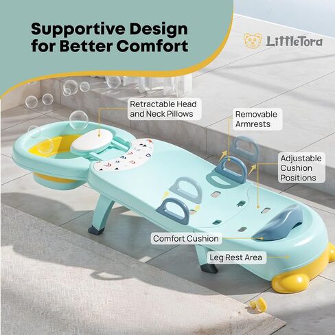 Hair Washing Station for Kids Children's Shower Seat - Toddler Portable Hairwashing Station for Home - Baby Hair Wash Bath Seat Adjustable Shampoo Chair for 0 to 16 Years Old in Kuwait