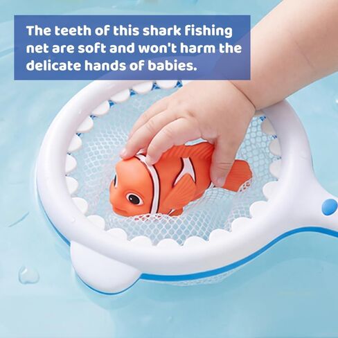 Baby Bath Toys for Kids Ages 1-3, No Hole Water Toys for 6-12 Months Infants and Toddlers, Baby Shark Toys for Pool, Bathtub, Beach, Shower, Boys Girls Gifts with Storage Bag in Kuwait