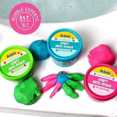 Mr. Bubble Soapy Bath Dough, Three Assorted Colors and Scents, Pack of 6 in Kuwait