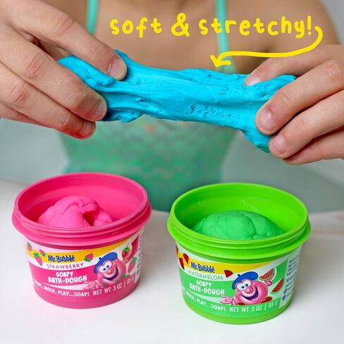 Mr. Bubble Soapy Bath Dough, Three Assorted Colors and Scents, Pack of 6 in Kuwait