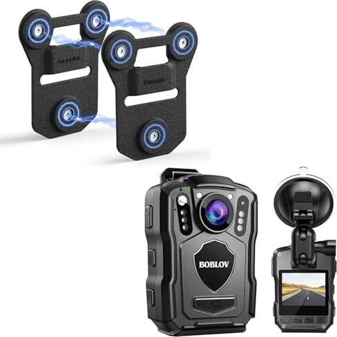 BOBLOV Body Camera Magnet Mount, 6pcs/8pcs Magnets Optional, Universal Magnetic Suction Back Clip and M5 Body Camera, 2K Police Body Cam for Law Enforcement, 4200mAh for 12 Hours (64GB-NOGPS Style) in Kuwait