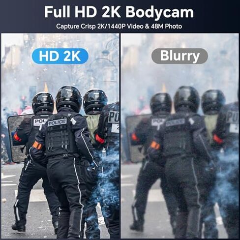 BOBLOV Body Camera Magnet Mount, 6pcs/8pcs Magnets Optional, Universal Magnetic Suction Back Clip and M5 Body Camera, 2K Police Body Cam for Law Enforcement, 4200mAh for 12 Hours (64GB-NOGPS Style) in Kuwait