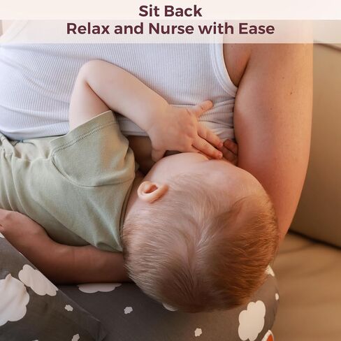 Momcozy Nursing Pillow Cover for Original Pillow- Pioneering Safety Fence - Plus Size Breastfeeding Pillow for Ergonomic Comfort & Support-Easier and Healthier Nursing, Cotton Cover Only in Kuwait