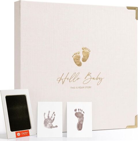 Molekaus Baby Book Keepsake for Baby Boy or Girl - Timeless First 5 Year Baby Scrapbook - Every Event from Birth to Age 5 - Gender Neutral Baby Photo Albums Gifts, 136 Pages (Green) in Kuwait