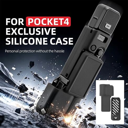 CAPART Silicone Protective Case for DJI Osmo Pocket 4 Accessories | Gimbal and Screen Cap with Hollowed Out Body Sleeve, Better Heat Dissipation, Easy Install and Remove in Kuwait