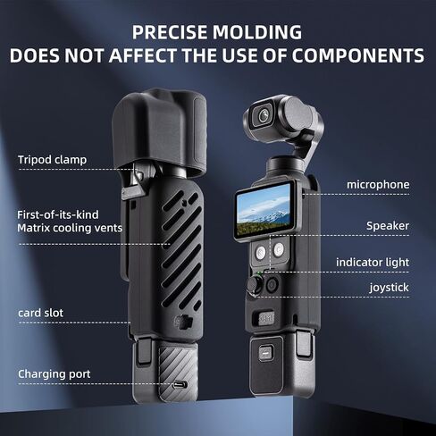 CAPART Silicone Protective Case for DJI Osmo Pocket 4 Accessories | Gimbal and Screen Cap with Hollowed Out Body Sleeve, Better Heat Dissipation, Easy Install and Remove in Kuwait