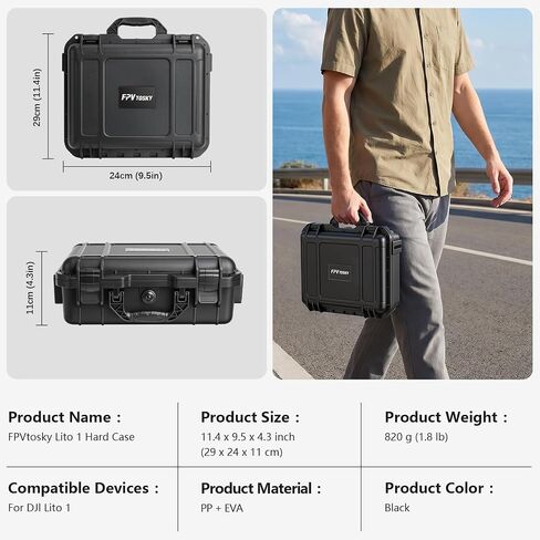 FPVtosky Hard Case for Lito 1, Carrying Case for DJI Lito 1, Compatible with RC-N3, Battery, Charger Hub and Other Accessories [CASE ONLY ] in Kuwait