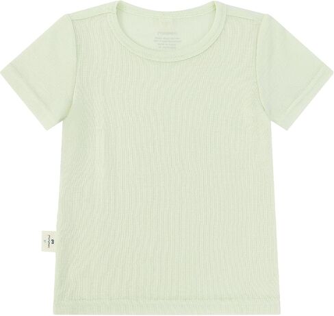 Toddler Merino Wool Silk T Shirt for Boys Girls, Short Sleeve Crewneck Tee, Soft Breathable Solid Color Casual Shirt in Kuwait