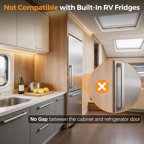 RV Refrigerator Door Latch for Travel&Camper, 2 Pack No Tools Need or Drill Fridge Door Lock, One-Handed Operation Freezer Lock to Keep Door Closed (Not Compatible with Built-in RV Fridges) in Kuwait