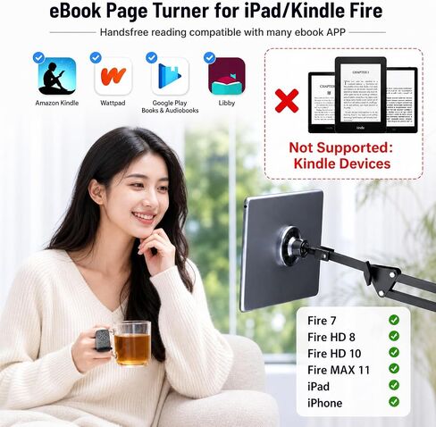 Scrolling Ring Remote for TikTok & Phone Camera, Compatible with iPhone | Hands-free TikTok YouTube Shorts Video Scrolling, Kindle App Page Turner, for iPad Android Tablets for Bed Reading Travel in Kuwait