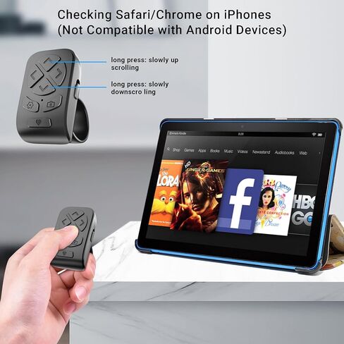 Scrolling Ring Remote for TikTok & Phone Camera, Compatible with iPhone | Hands-free TikTok YouTube Shorts Video Scrolling, Kindle App Page Turner, for iPad Android Tablets for Bed Reading Travel in Kuwait