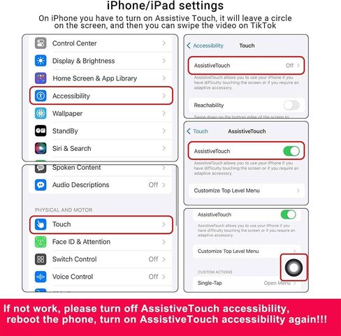 Scrolling Ring Remote for TikTok & Phone Camera, Compatible with iPhone | Hands-free TikTok YouTube Shorts Video Scrolling, Kindle App Page Turner, for iPad Android Tablets for Bed Reading Travel in Kuwait