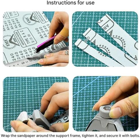 ordinarYone Model Curved Grinding Tool Handhold Flat Curved Sander Sanding Polishing Tool Adjustable Sandpaper Tension in Kuwait