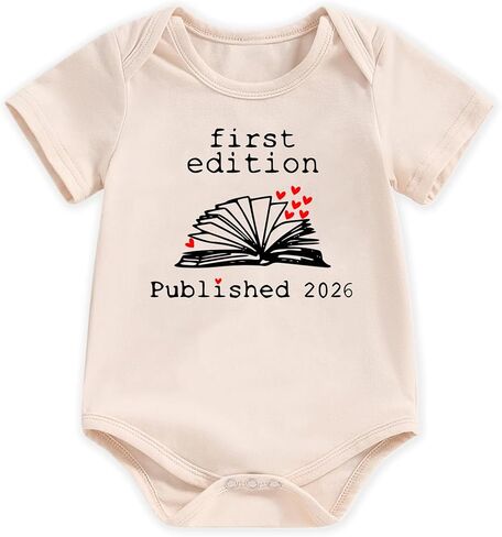 Infant Newborn Baby Boys Girls Bodysuit Short Sleeve Funny Letters Print Romper Reveal Romper Coming Home Outfit in Kuwait
