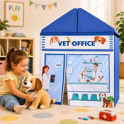 4Pcs Play Panel for Couch Foam Sofa Panel for Modular Sofa Bed Playroom Furniture Accessories Home Game Gifts (Ice Cream Station, Coffee Shop, Car Wash Store, Vet Office, Play Couch Not Included) in Kuwait
