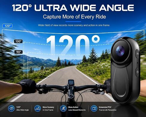 Mini Body Camera 1080P, 512G Thumb Action Camera, Tiny Size, Mount Anywhere, Portable Sports Cam with Magnetic & 360° Clip, Hands-Free Recording for Motorcycle/Sports/Bike/Pet (SD Card Not Included) in Kuwait