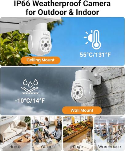 Anlapus 5MP Wired Security Camera System with Audio & Human Vehicle Detection, Includes 8 x 1080P 360° Pan/Tilt Cameras with Night Vision, 8CH 3K DVR with 500GB HDD for 24/7 Recording. in Kuwait