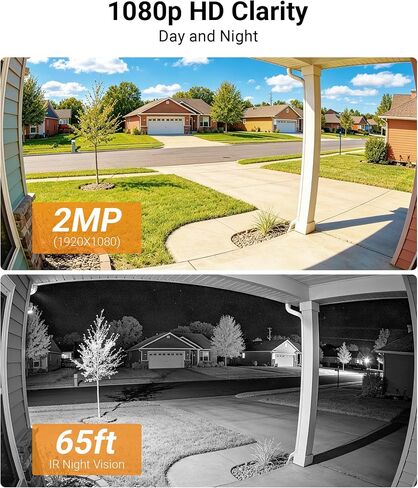 Anlapus 5MP Wired Security Camera System with Audio & Human Vehicle Detection, Includes 8 x 1080P 360° Pan/Tilt Cameras with Night Vision, 8CH 3K DVR with 500GB HDD for 24/7 Recording. in Kuwait