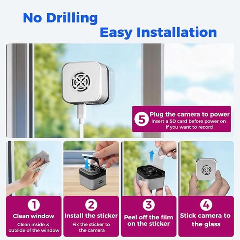 xmartO [Window Cam + 4-CAM] 4X 2K PTZ AI Tracking Solar Cams + 1x 2K WiFi 6 Window Camera, 4K 10CH Expandable WiFi NVR with 500GB HDD, Humanoid Detection, Compatible with Alexa, No Monthly Fee in Kuwait
