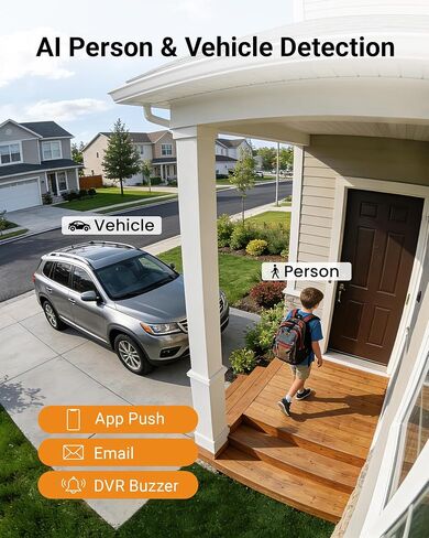 Anlapus 5MP Wired Security Camera System with Audio & Human Vehicle Detection – 6 x 1080P 360° Pan/Tilt Cameras with Night Vision, 8CH DVR with 500GB HDD, 24/7 Recording. in Kuwait