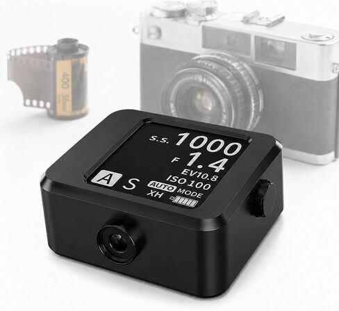 Film Camera Light Meter, 30° Fov Reflected Exposure Meter with 1.54 Inch Display, Rechargeable, Adjustable Iso, Aperture, Shutter and Ev Modes, Cold Shoe Mount for Vintage Cameras Silver in Kuwait