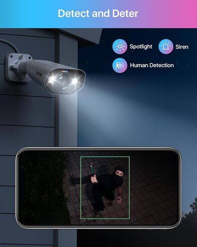 ZOSI 4K 8MP 16CH PoE Security Camera System with AI Human Face Vehicle Detect, 4K 16 Port 32CH H.265+ PoE NVR with 4TB, 8 X 8MP 4K Bullet Dome IP Cameras, 2-Way Audio, 5X Digital Zoom in Kuwait