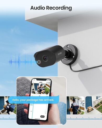 ZOSI 8CH 1080P Home Security Camera System Outdoor Indoor, 4 x 1080P Pan Tilt Surveillance Camera and 4 x CCTV Bullet Cam, AI Human Vehicle Detection, Night Vision, Audio Recording, 500GB Hard Drive in Kuwait