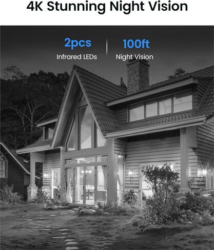 ZOSI 8CH (16CH Expandable) 4K PoE Security Camera System, 4X C220 4K 8MP PoE Camera and 2X C290 4K 8MP PoE IP Pan/Tilt Security Camera Outdoor, Night Vision, AI Detection, 2TB HDD for 24/7 Record in Kuwait